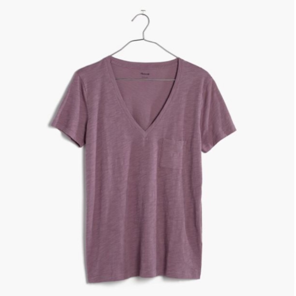 Madewell Cotton V Neck Whisper Short Sleeve Tee